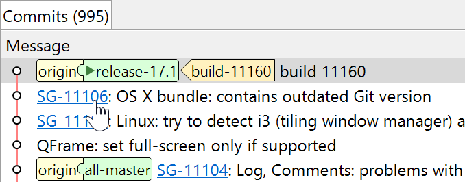 SmartGit's issue tracker integration with bugtraq support converts issue IDs in commit messages to issue tracker links.