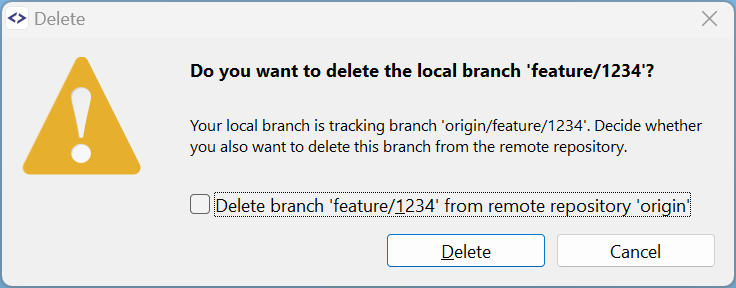 Select what branch(es) to delete
