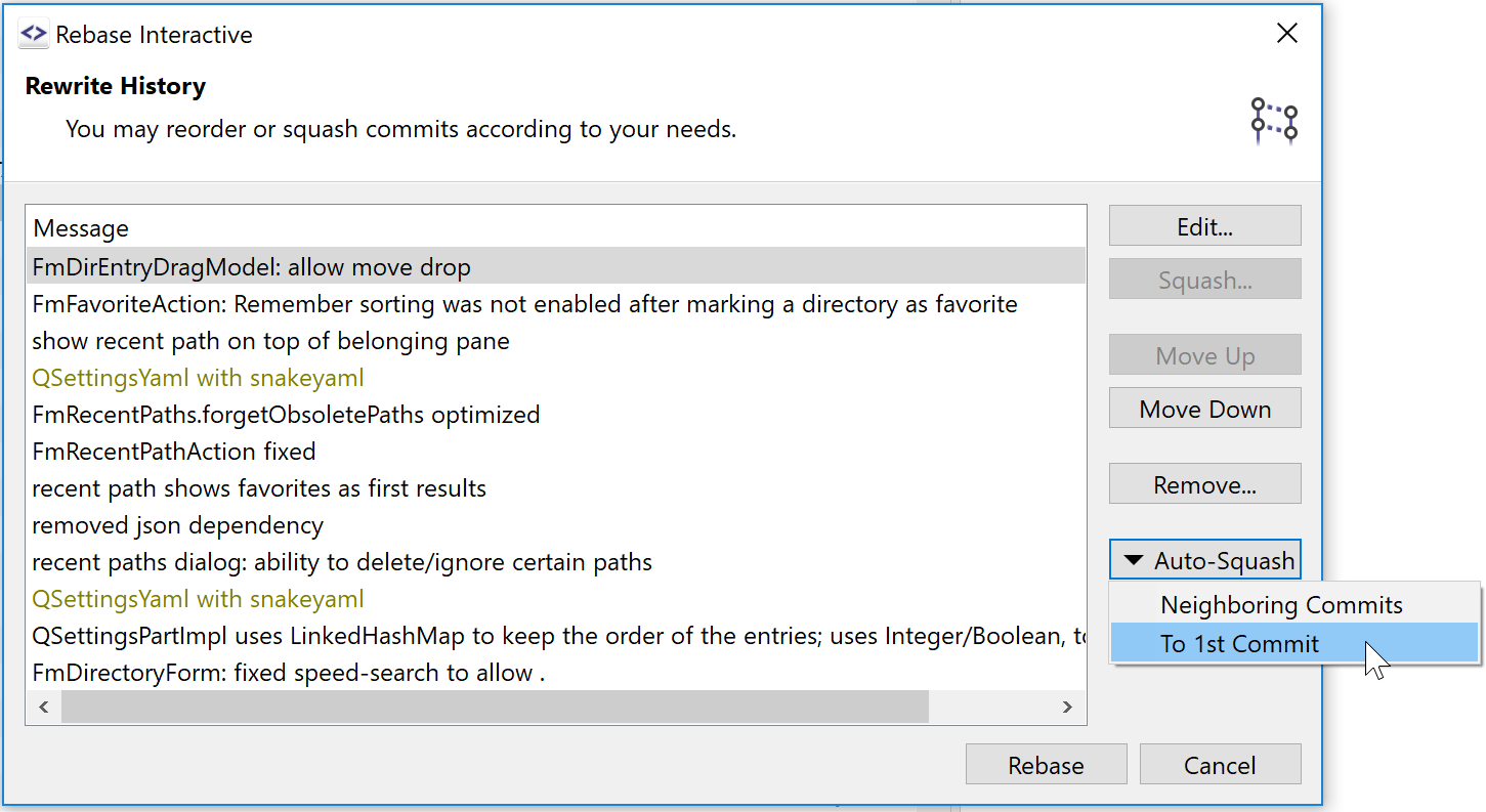 Rebase Interactive: Easier Amending.