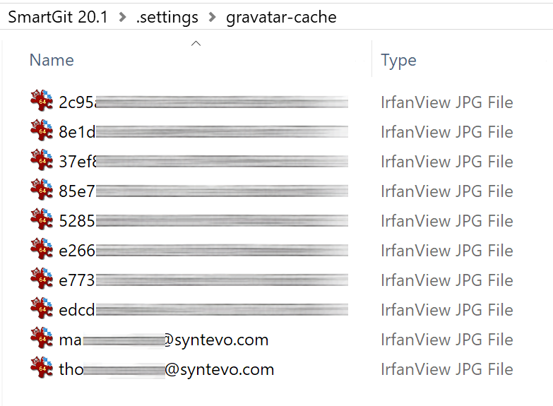 SmartGit 20.1 offline Gravatar cache with manual image population for privacy-focused workflows