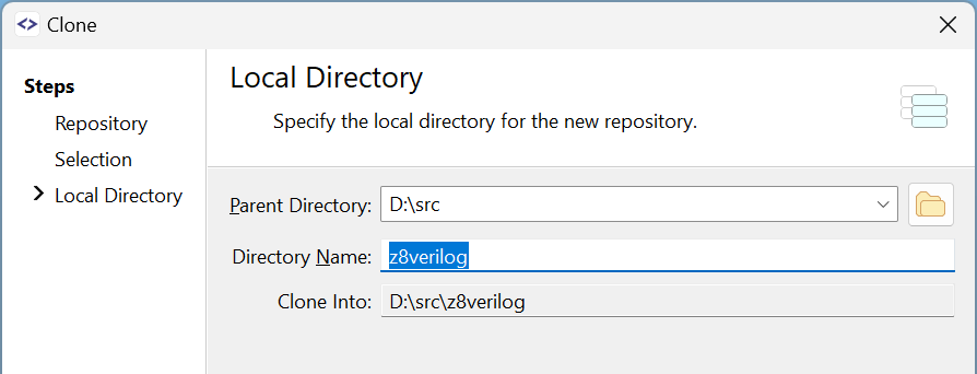 SmartGit 24.1 improved clone directory picker with topic-specific organization