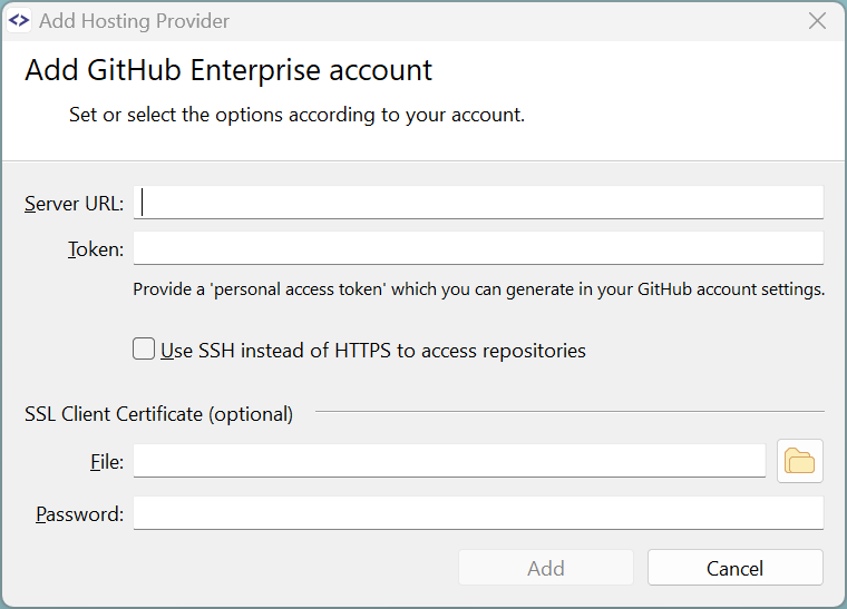 SmartGit 24.1 separated cloud and enterprise hosting provider configurations